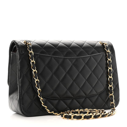 Chanel Lambskin Quilted Jumbo Double Flap Black 3 of 11