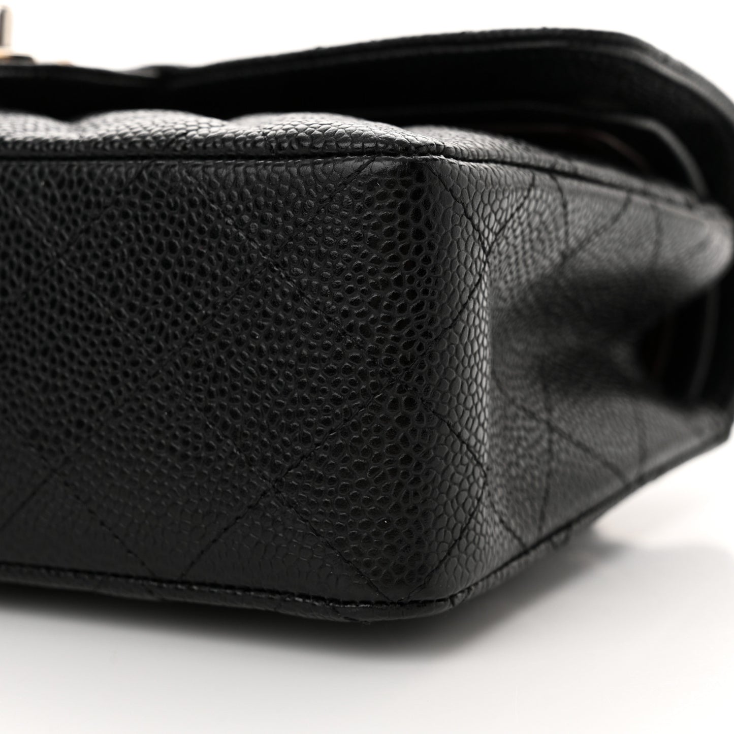 Caviar Quilted Small Double Flap Black