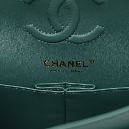 Chanel Lambskin Quilted Small Double Flap Green 6 of 11