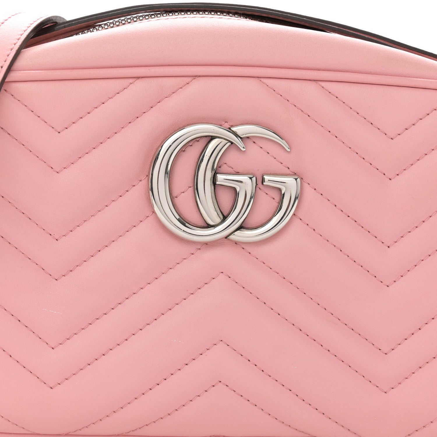 Gucci Calfskin Matelasse Small GG Marmont Chain Shoulder Bag Wild Rose 9 of 15