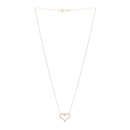Tiffany 18K Rose Gold Diamond Small Heart Pendant Necklace 3 of 4