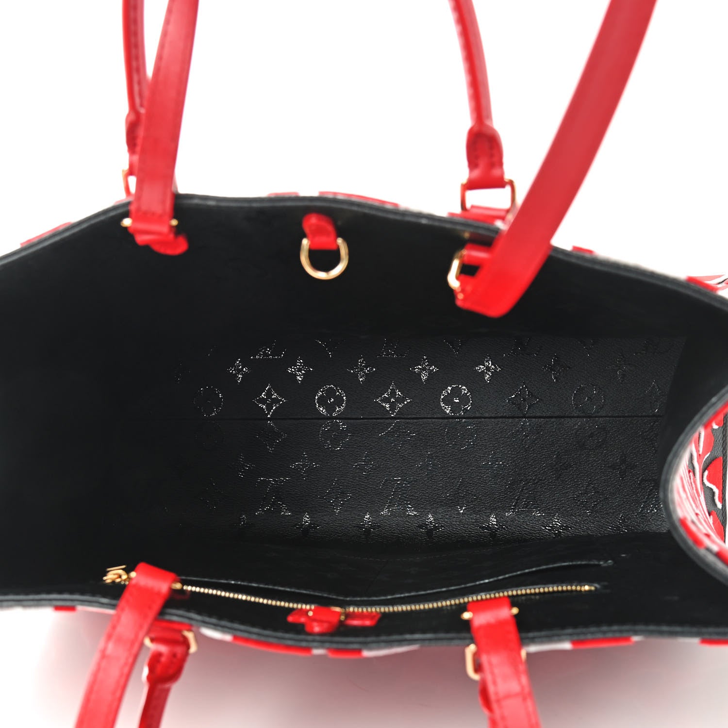 Louis Vuitton X UF Tufted Monogram Onthego GM Black Red 3 of 7