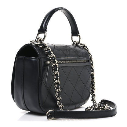 Chanel Calfskin Stitched Small Ring My Bag Flap Crossbody Bag Black 3 of 10