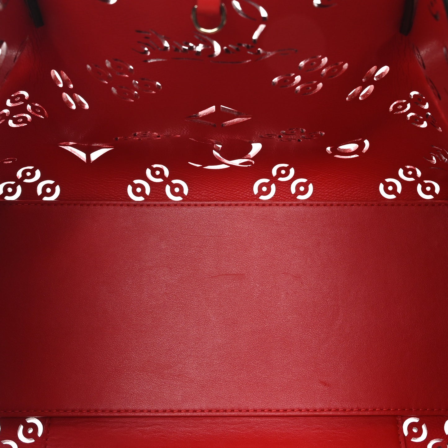 Calfskin Perforated Small Loubinthesky Cabarock Spikes Tote Snow
