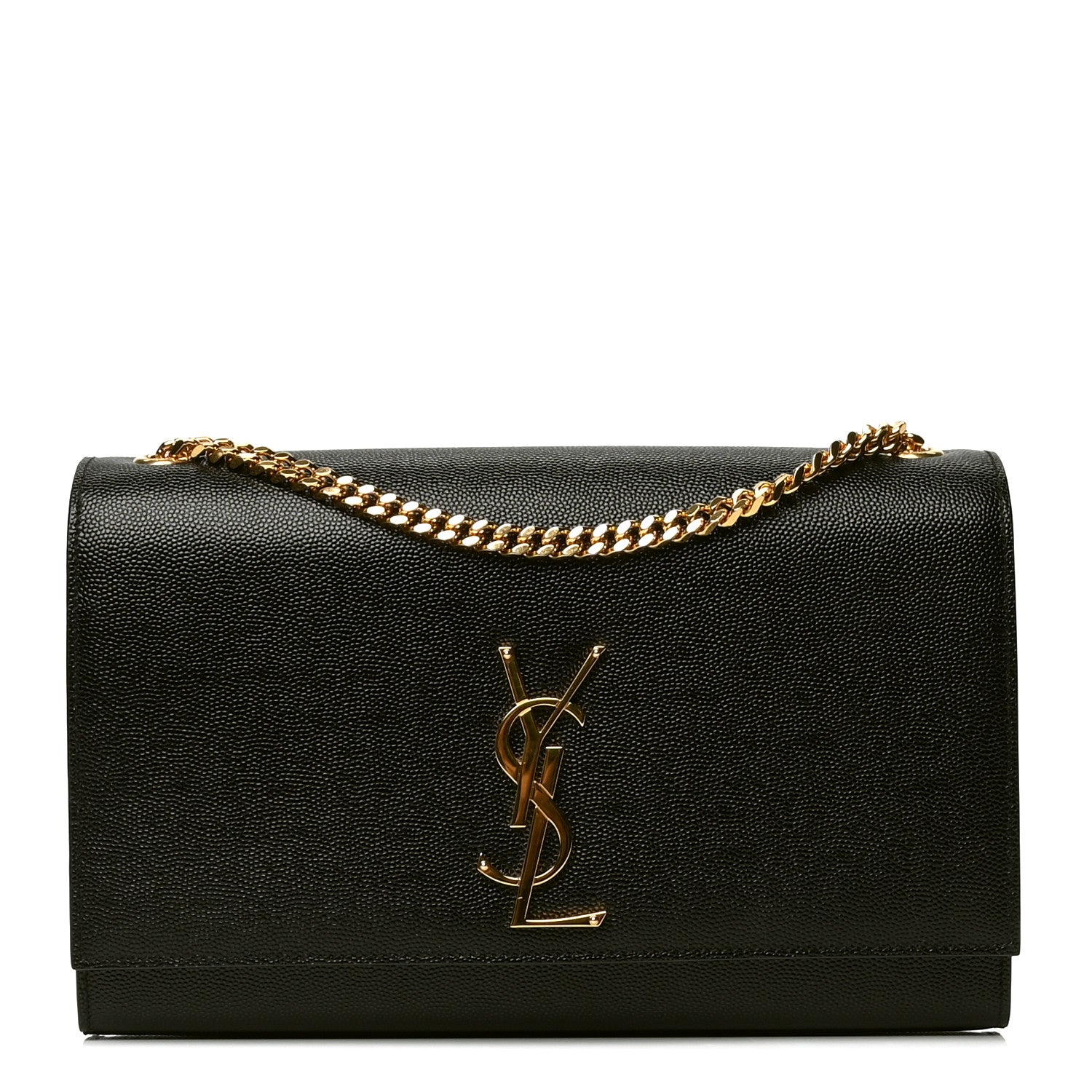 Saint Laurent Grain De Poudre Medium Classic Monogram Kate Satchel Black 1 of 4