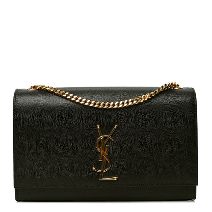 Saint Laurent Grain De Poudre Medium Classic Monogram Kate Satchel Black 1 of 4
