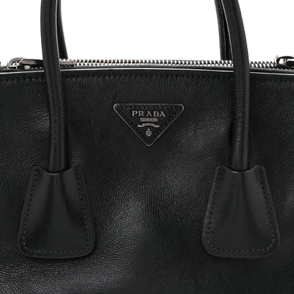 Prada Glace Calf Twin Pocket Tote Black 12 of 25