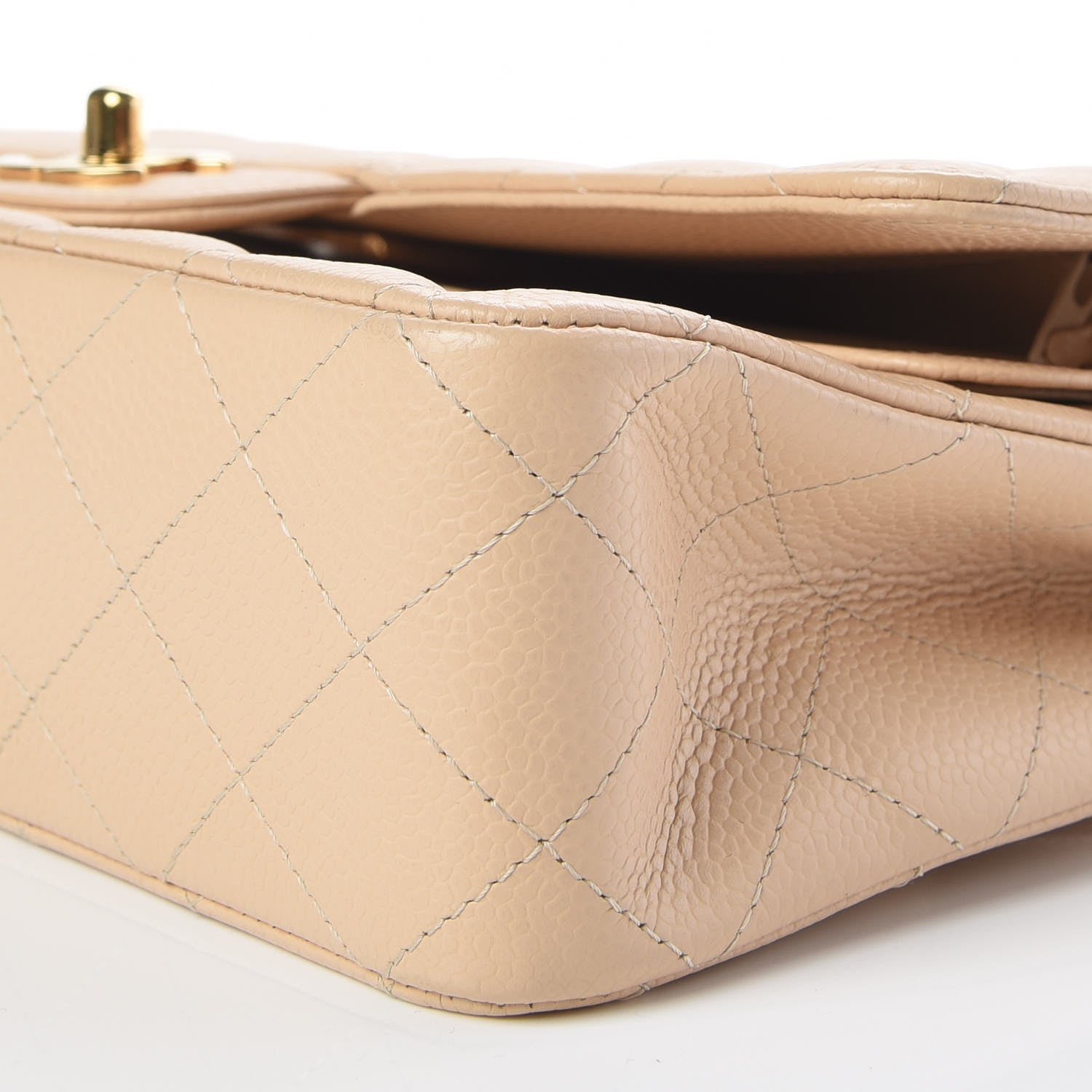 Chanel Caviar Quilted Medium Double Flap Beige Clair 7 of 11