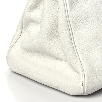 Hermes Taurillon Clemence Lizard Club Birkin 35 Blanc Gris Perle Sanguine 13 of 18