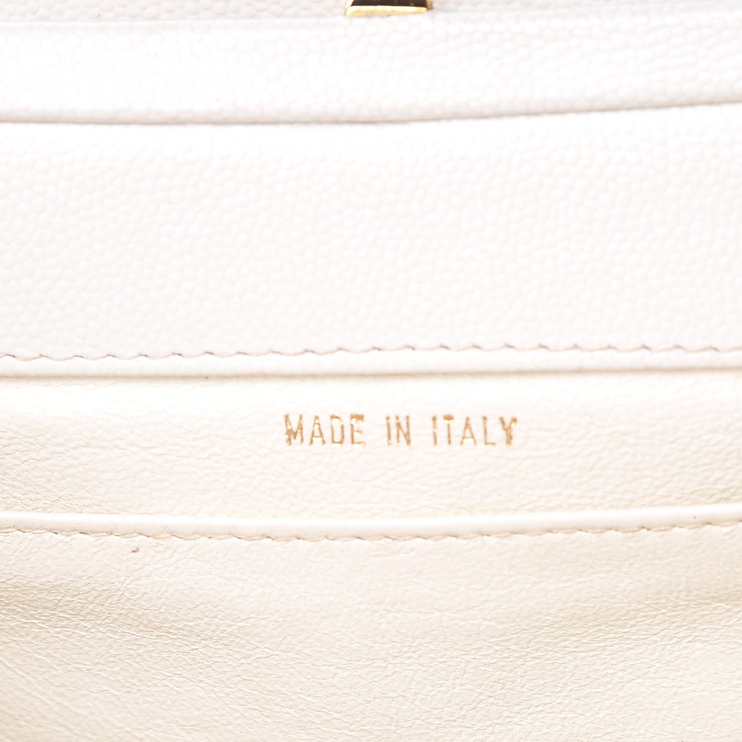 Caviar CC Frame Top Handle Bag White