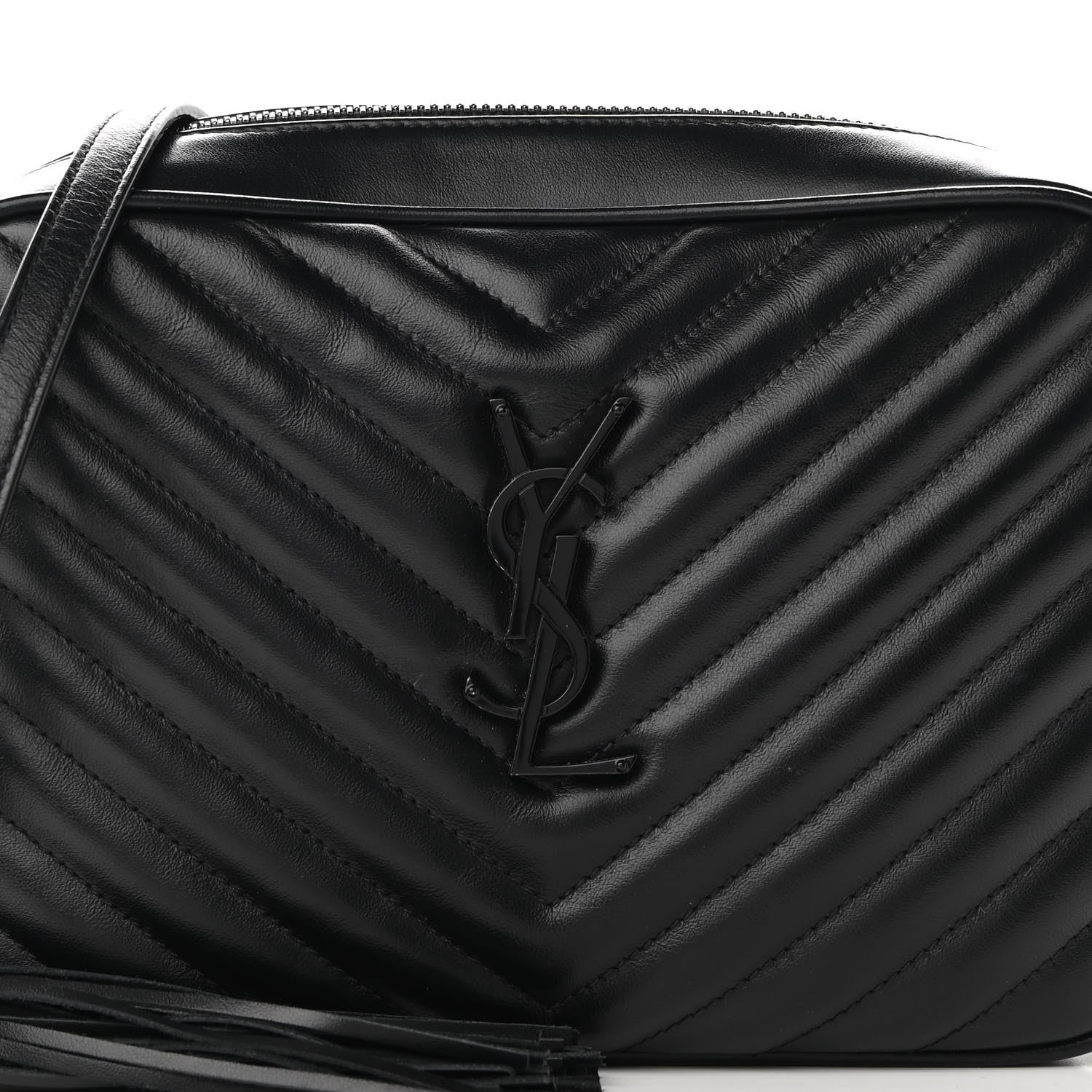 Saint Laurent Calfskin Matelasse Monogram Lou Camera Bag Black 7 of 8