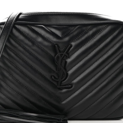 Saint Laurent Calfskin Matelasse Monogram Monochrome Lou Camera Bag Black 7 of 8