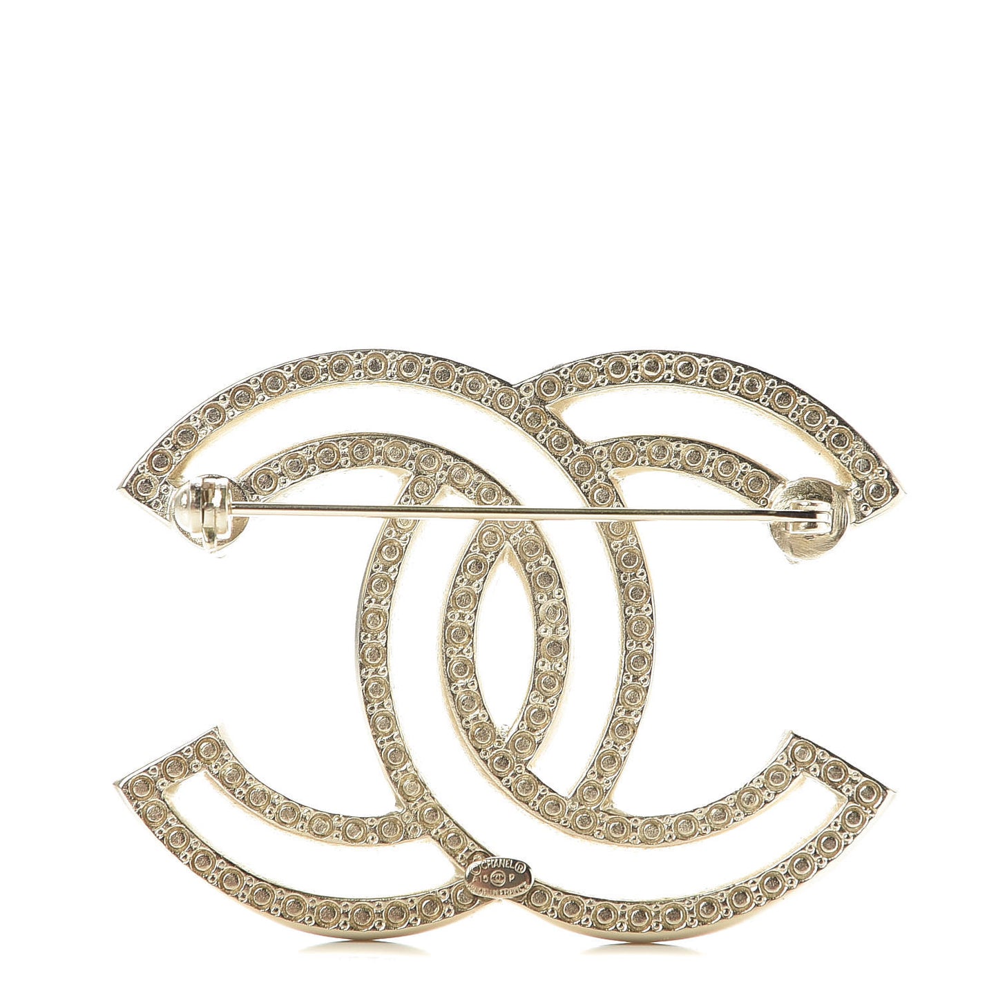Crystal CC Brooch Gold