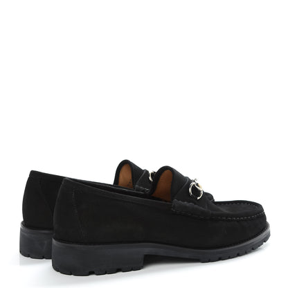 Gucci Suede Mens Horsebit Lug Sole Loafers 12 Black 4 of 13