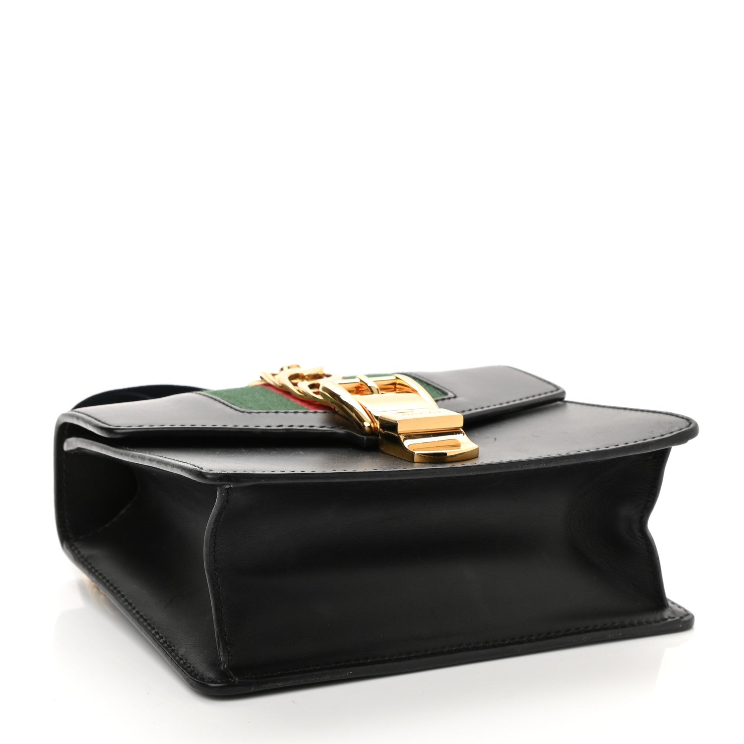Gucci Calfskin Mini Sylvie Chain Shoulder Bag Black 4 of 9