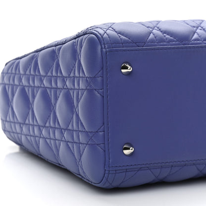 Christian Dior Lambskin Cannage Medium Lady Dior Blue 9 of 13
