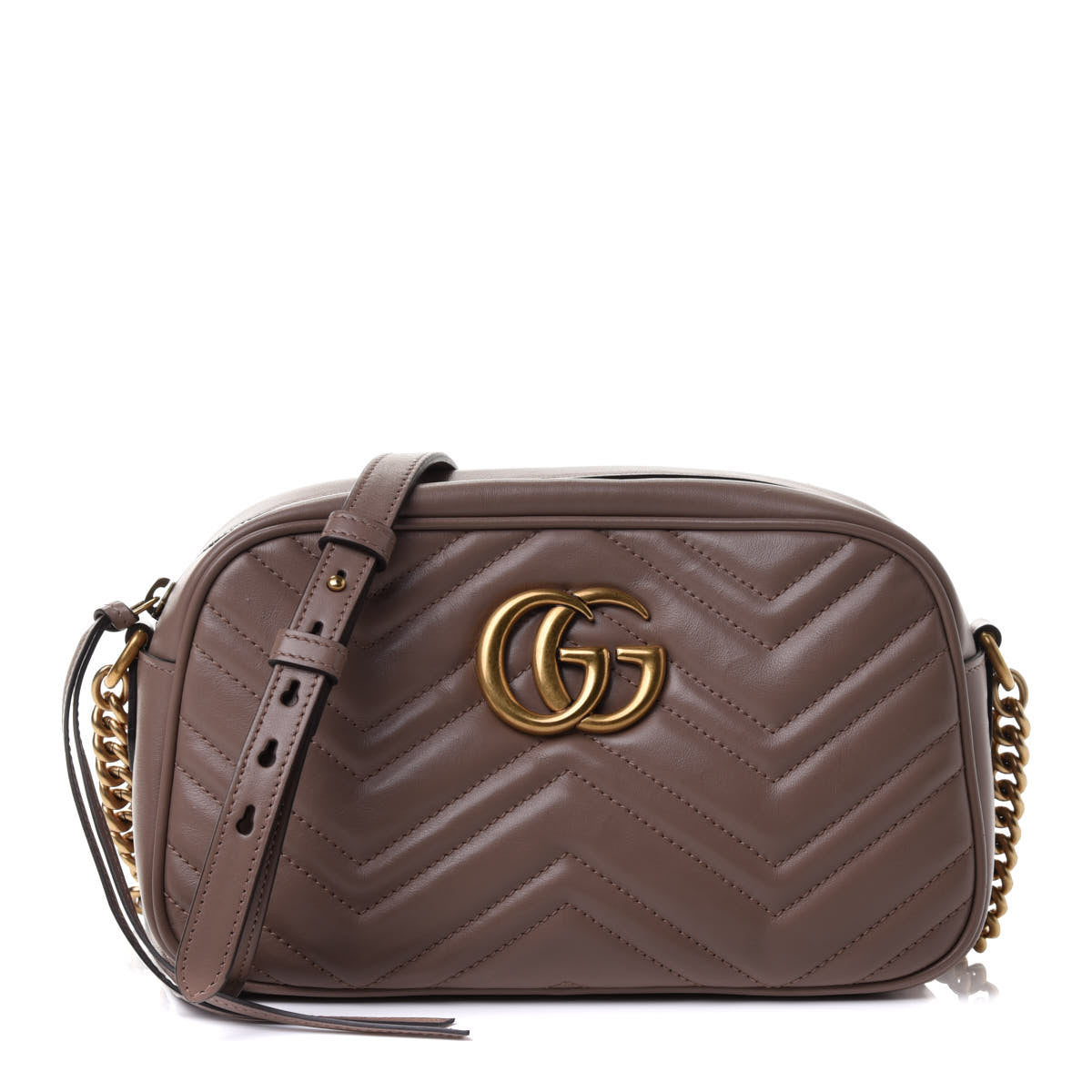 Gucci Calfskin Matelasse Small GG Marmont Chain Shoulder Bag Porcelain Rose 1 of 4