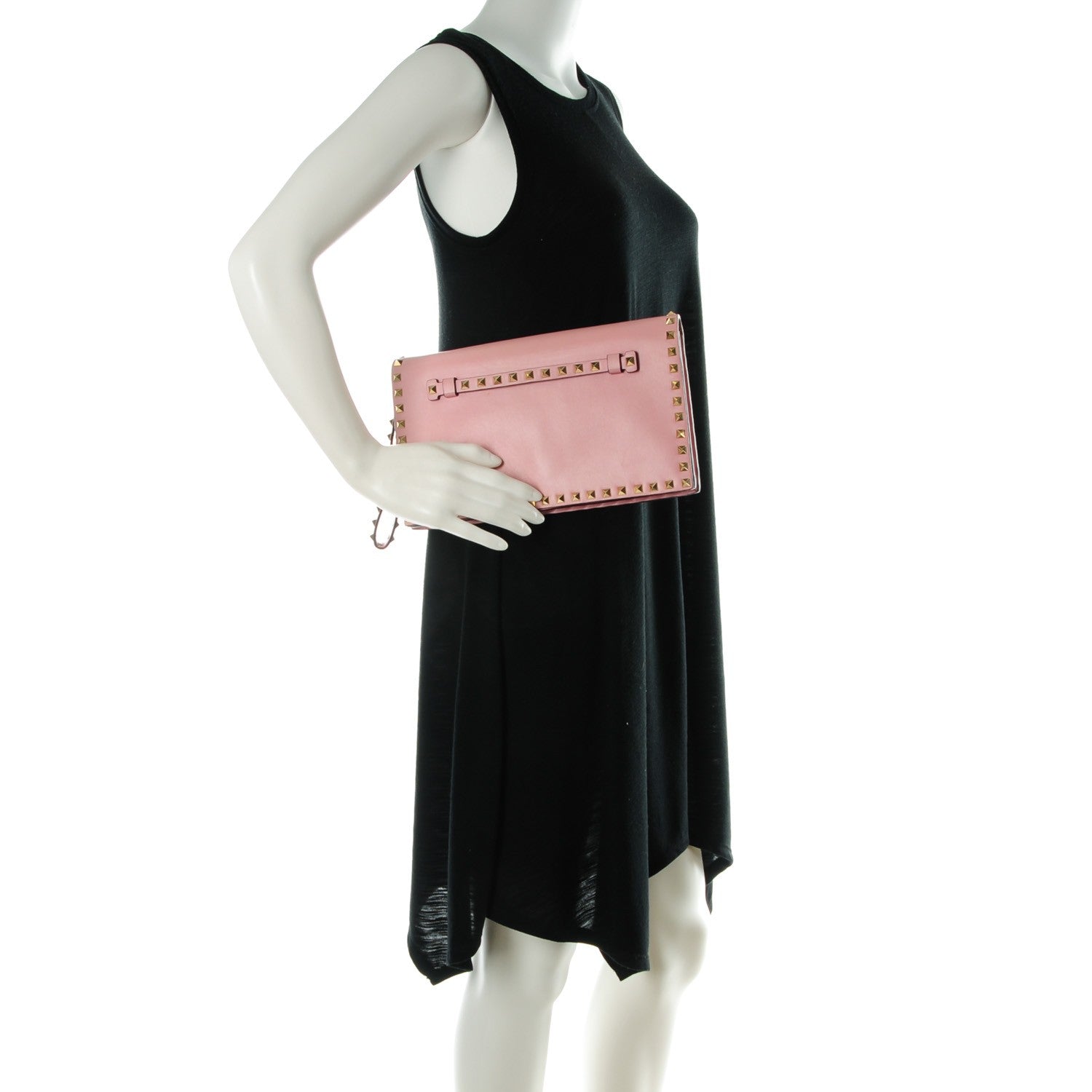 Valentino Garavani Nappa Rockstud Wristlet Clutch Geranio 2 of 7