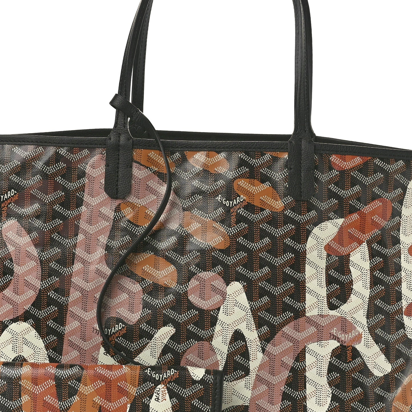Goyardine Saint Louis Lettres Camouflage PM Black Pink Multicolor