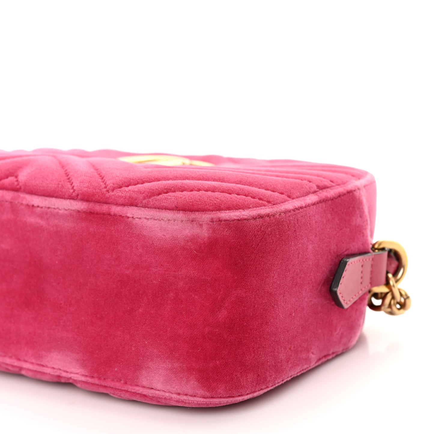 Velvet Matelasse Small GG Marmont Chain Shoulder Bag Light Raspberry Rose