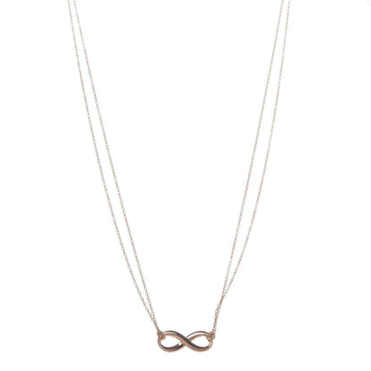 Tiffany 18K Rose Gold Infinity Double Chain Pendant Necklace 1 of 8