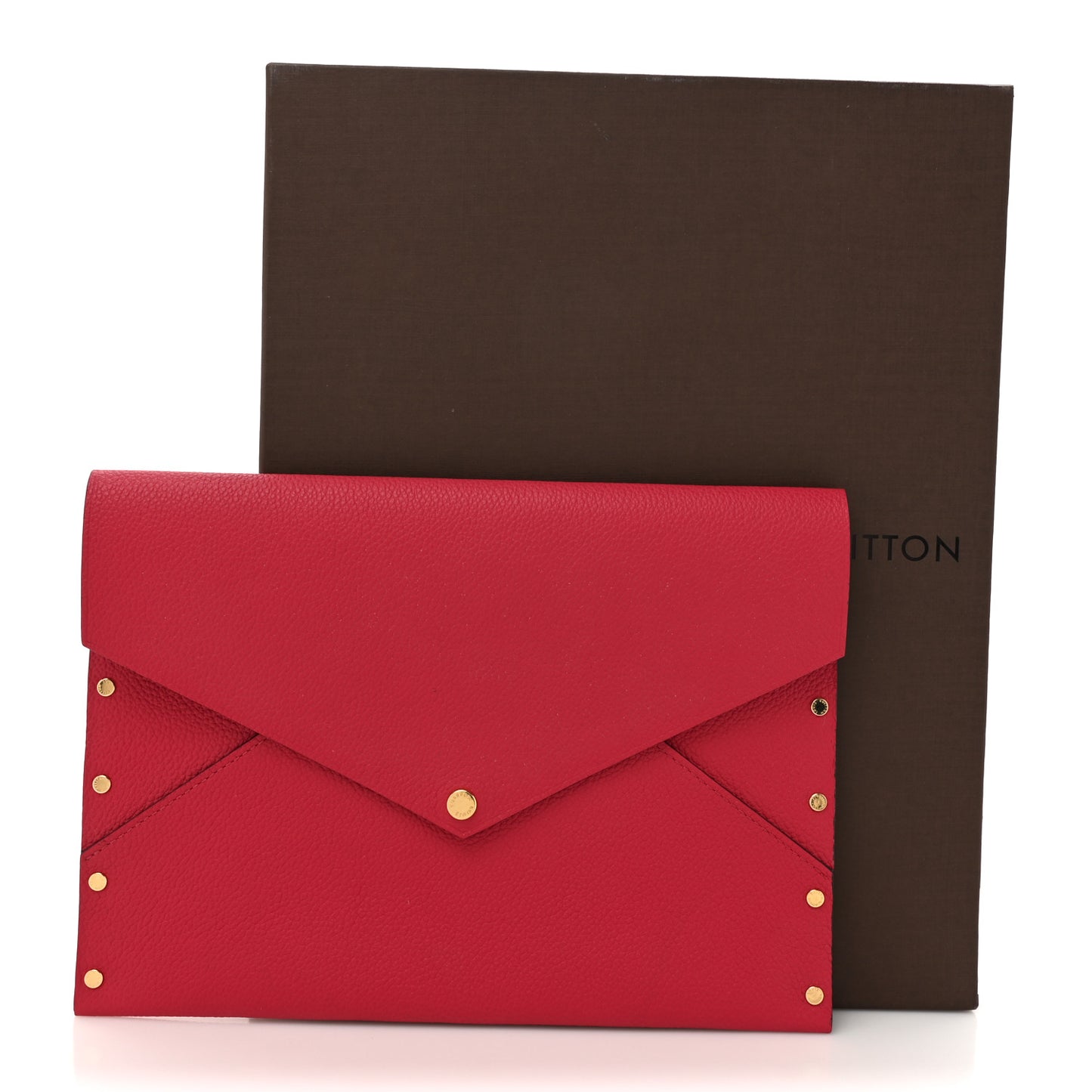 Cuir Rivets Enveloppe Fuchsia