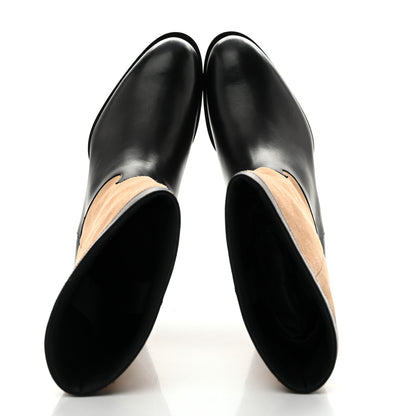 Chanel Suede Calfskin CC Short Boots 36.5 Black 2 of 10