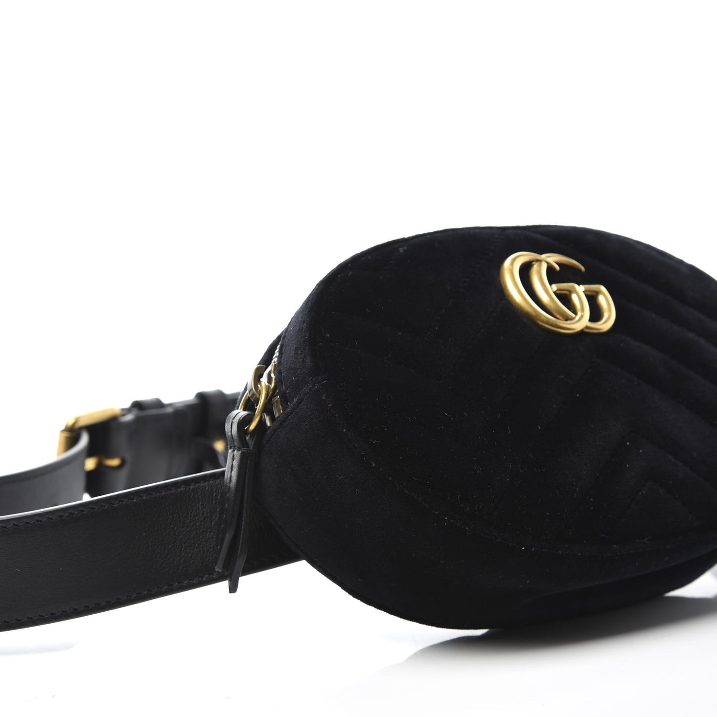 Velvet Matelasse GG Marmont Belt Bag 95 38 Black