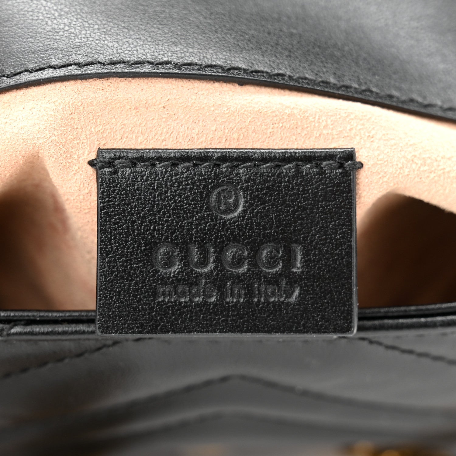 Gucci Calfskin Matelasse Super Mini GG Marmont Shoulder Bag Black 6 of 10