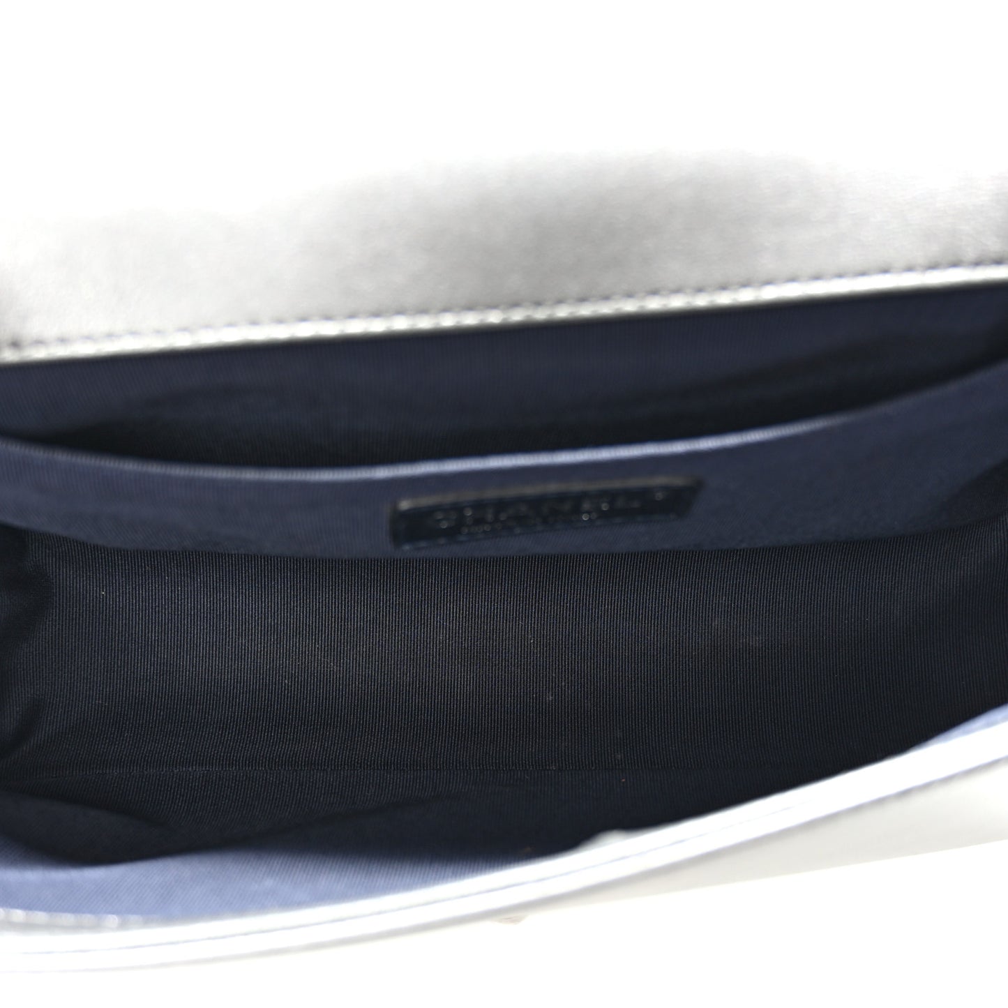Lambskin Embossed Medium Boy Cube Flap Grey