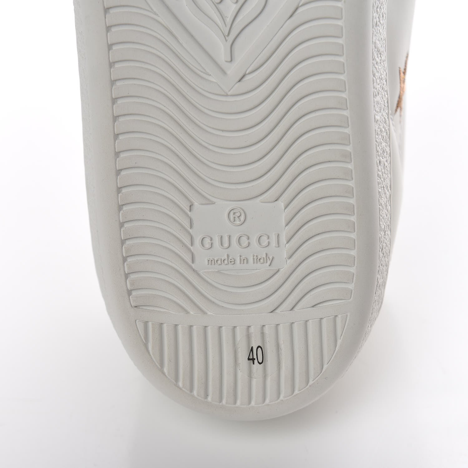 Gucci Calfskin Bee Star Embroidered Sylvie Web Ace Sneakers 40 White 7 of 10