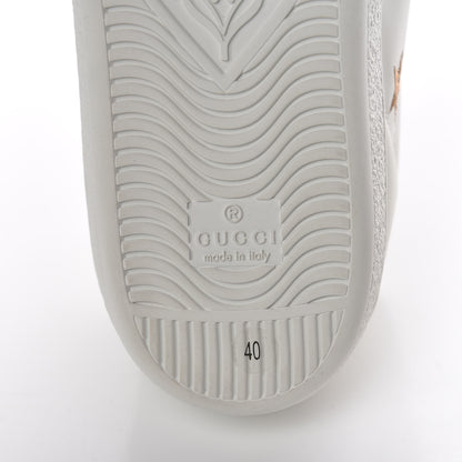Gucci Calfskin Bee Star Embroidered Sylvie Web Ace Sneakers 40 White 7 of 10