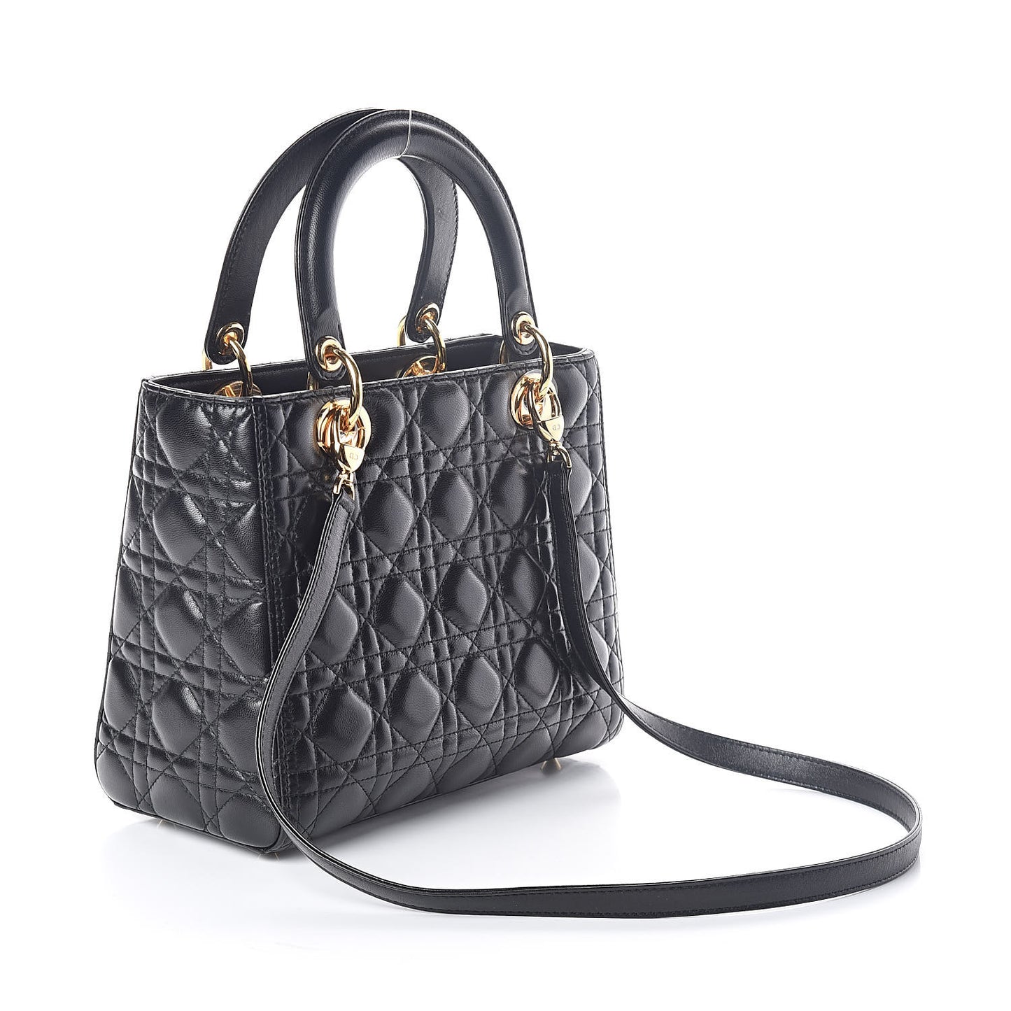 Lambskin Cannage Medium Lady Dior Black