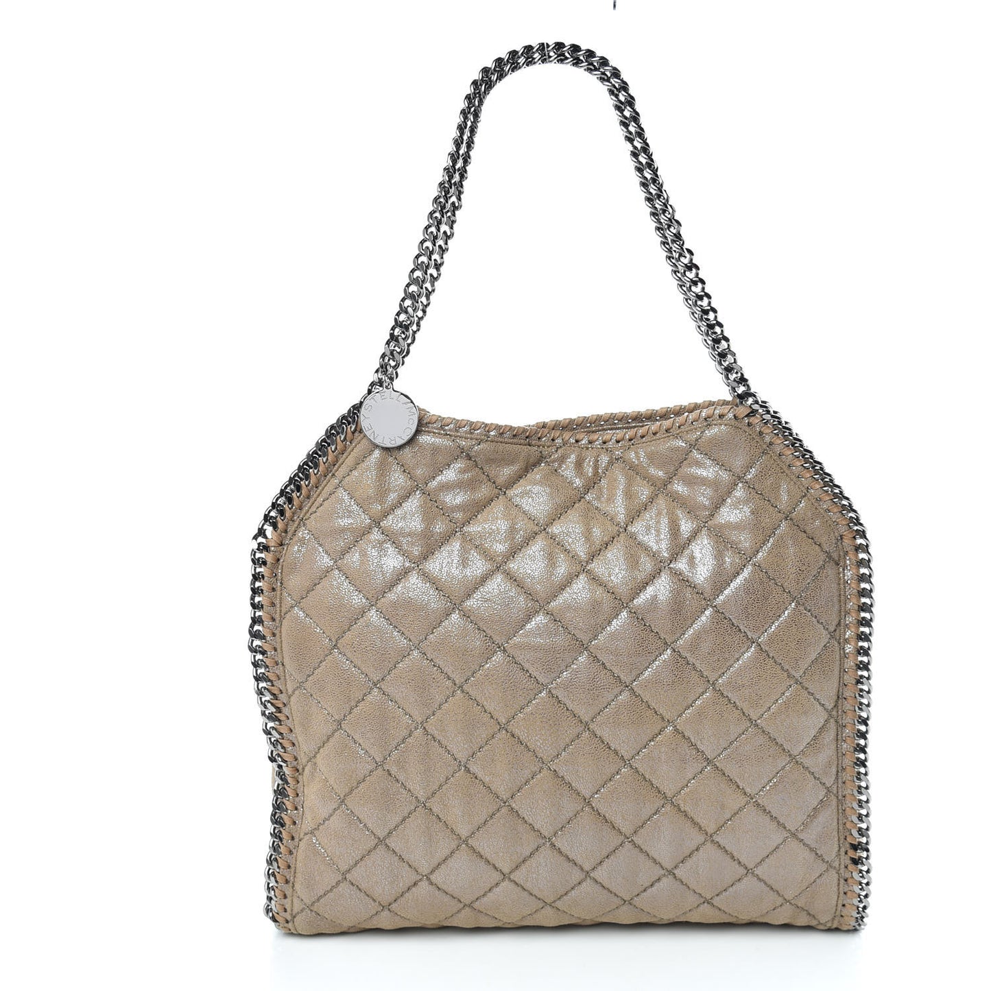 Shaggy Deer Quilted Falabella Tote Taupe