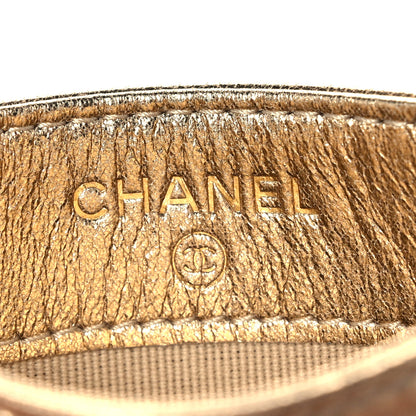 Chanel Metallic Lambskin Quilted CC Card Holder Gold 6 of 10