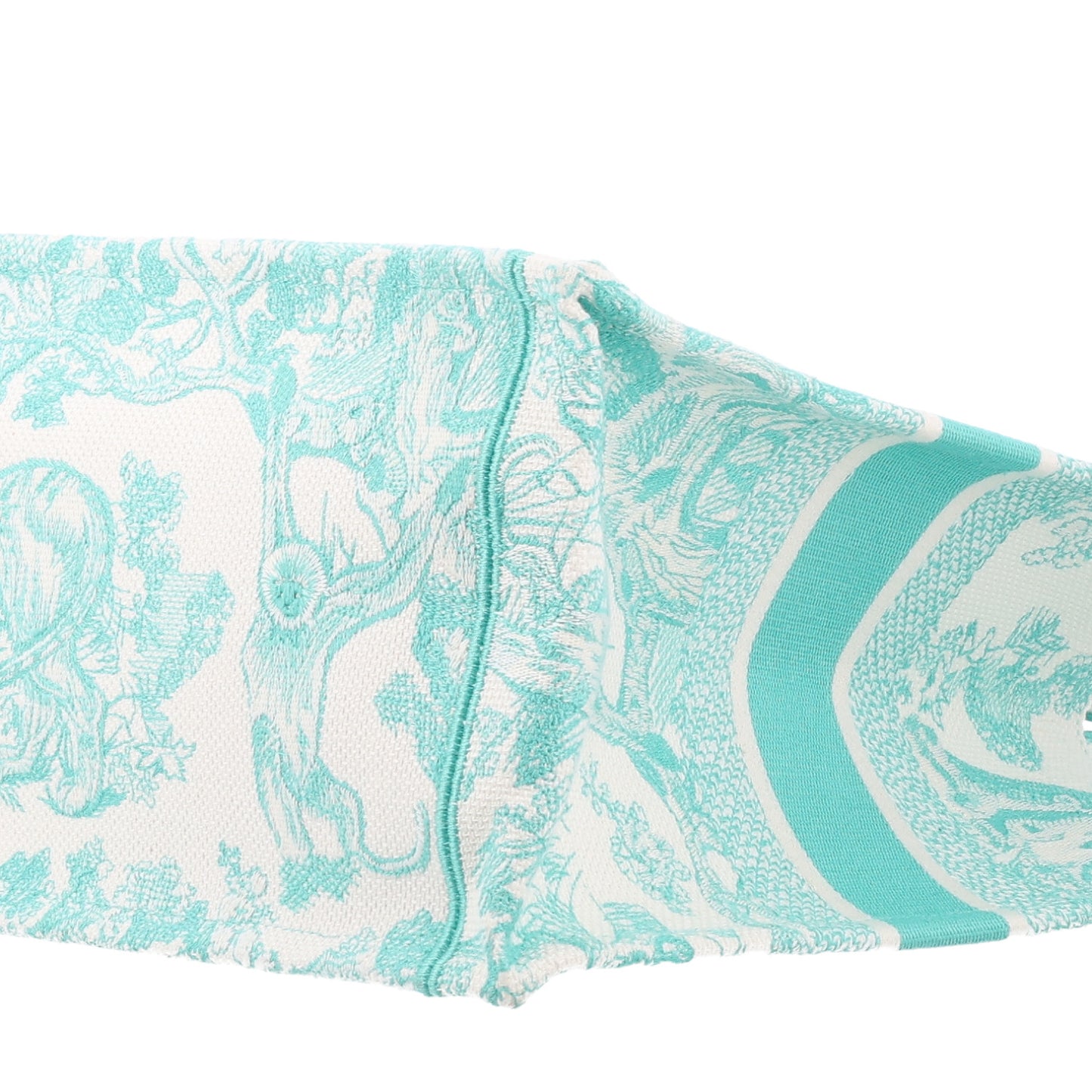 Canvas Embroidered Medium Dioriviera Toile De Jouy Book Tote Aquamarina