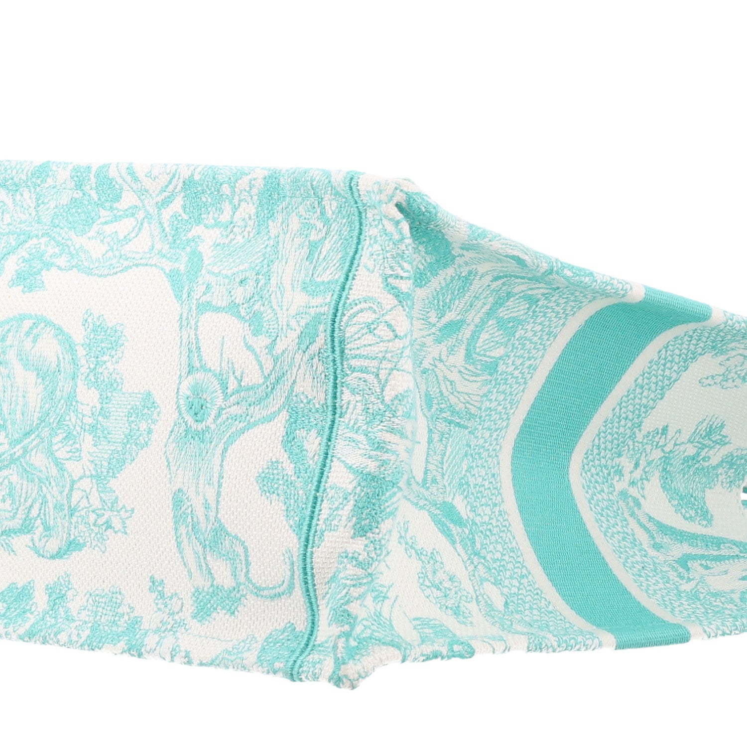 Christian Dior Canvas Embroidered Medium Dioriviera Toile De Jouy Book Tote Aquamarina 10 of 10