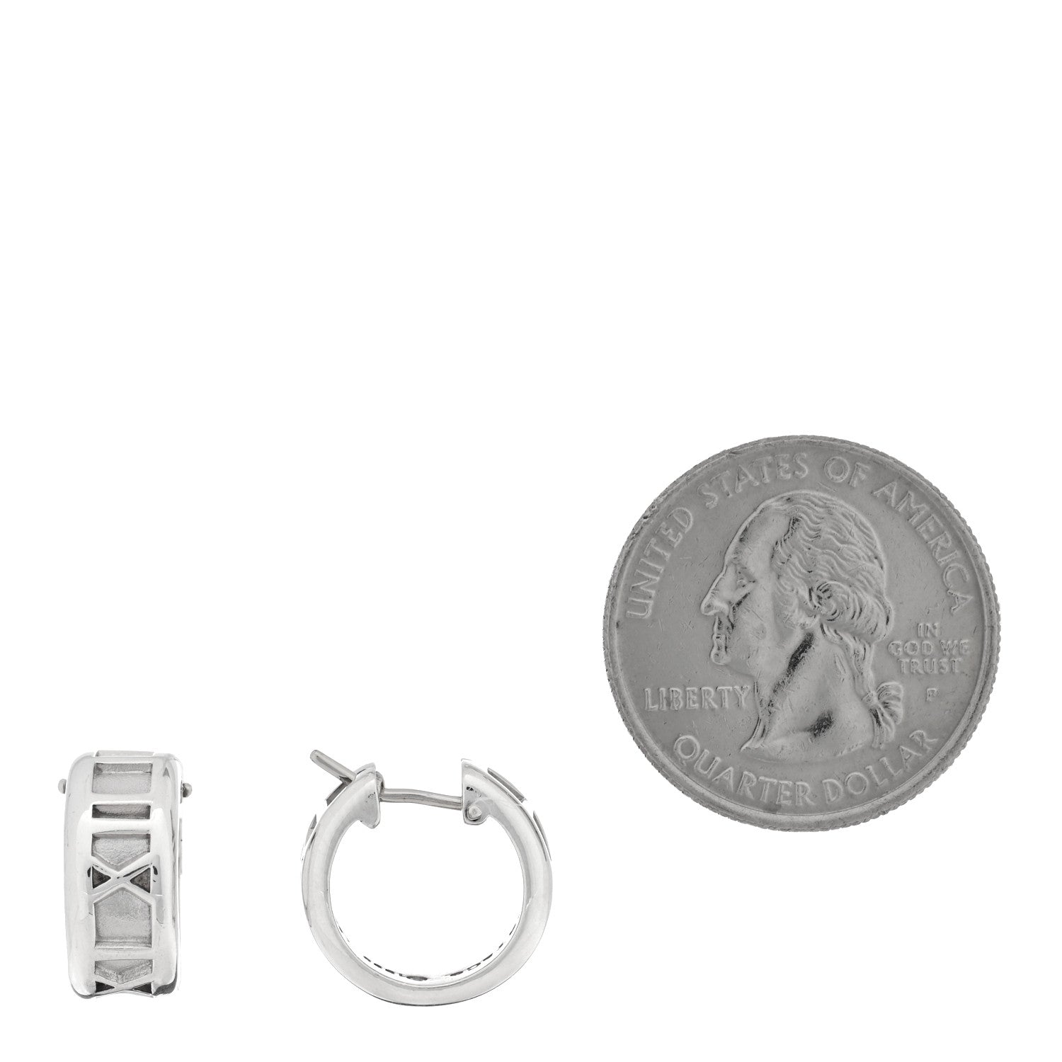 Tiffany Sterling Silver Small Atlas Hoop Earrings 2 of 4