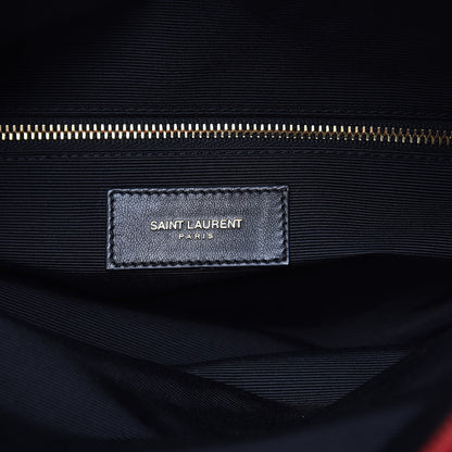Saint Laurent Metallic Smooth Calfskin Letters Fold-Over Clutch Red Fuchsia 6 of 10