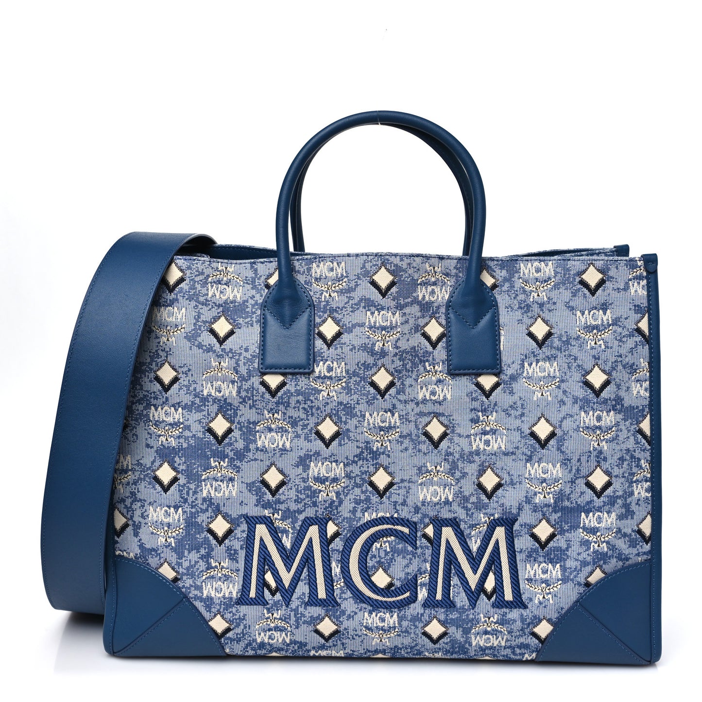 Jacquard Monogram Munchen Extra Large Tote Blue