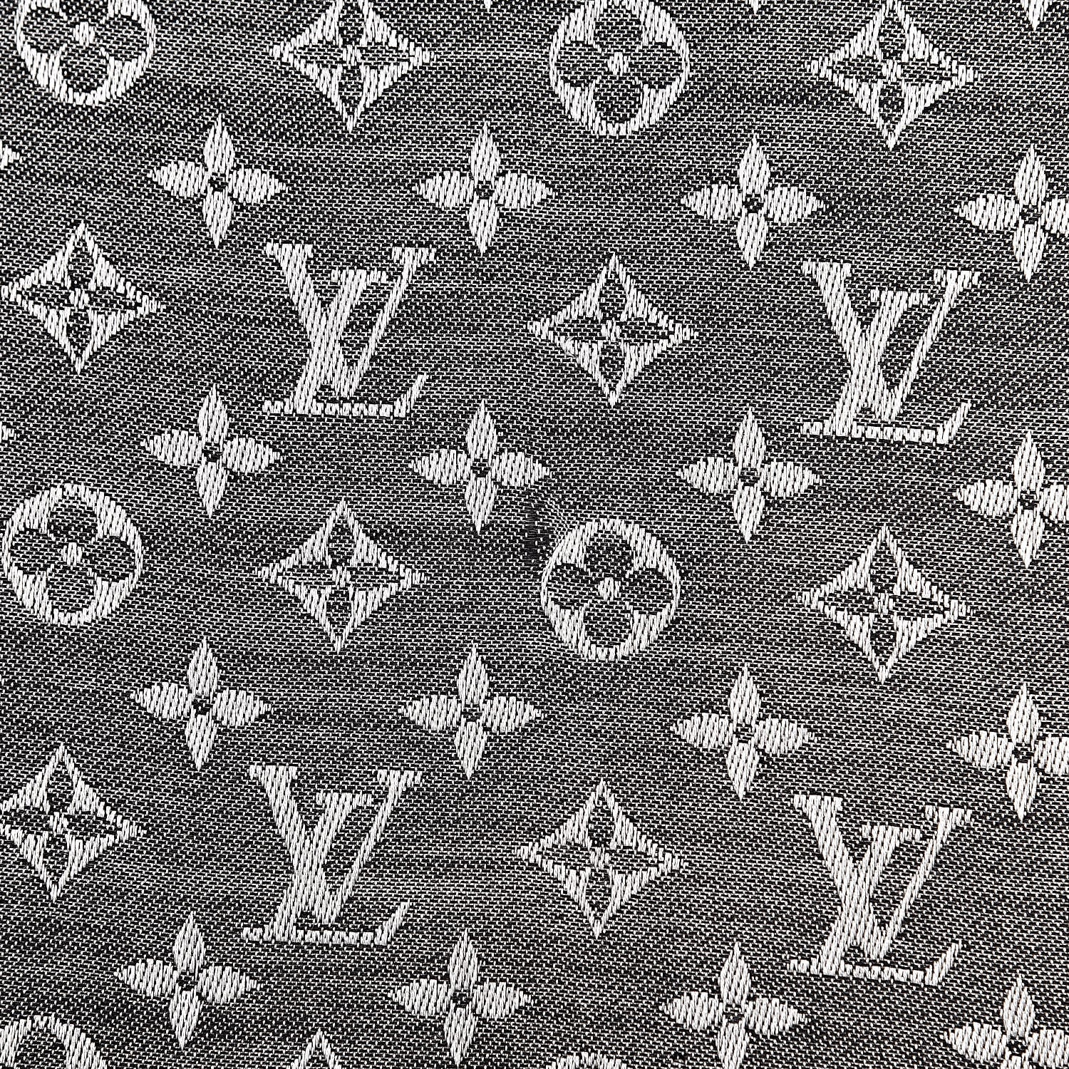 Louis Vuitton Wool Silk Monogram Denim Shawl Black 4 of 6