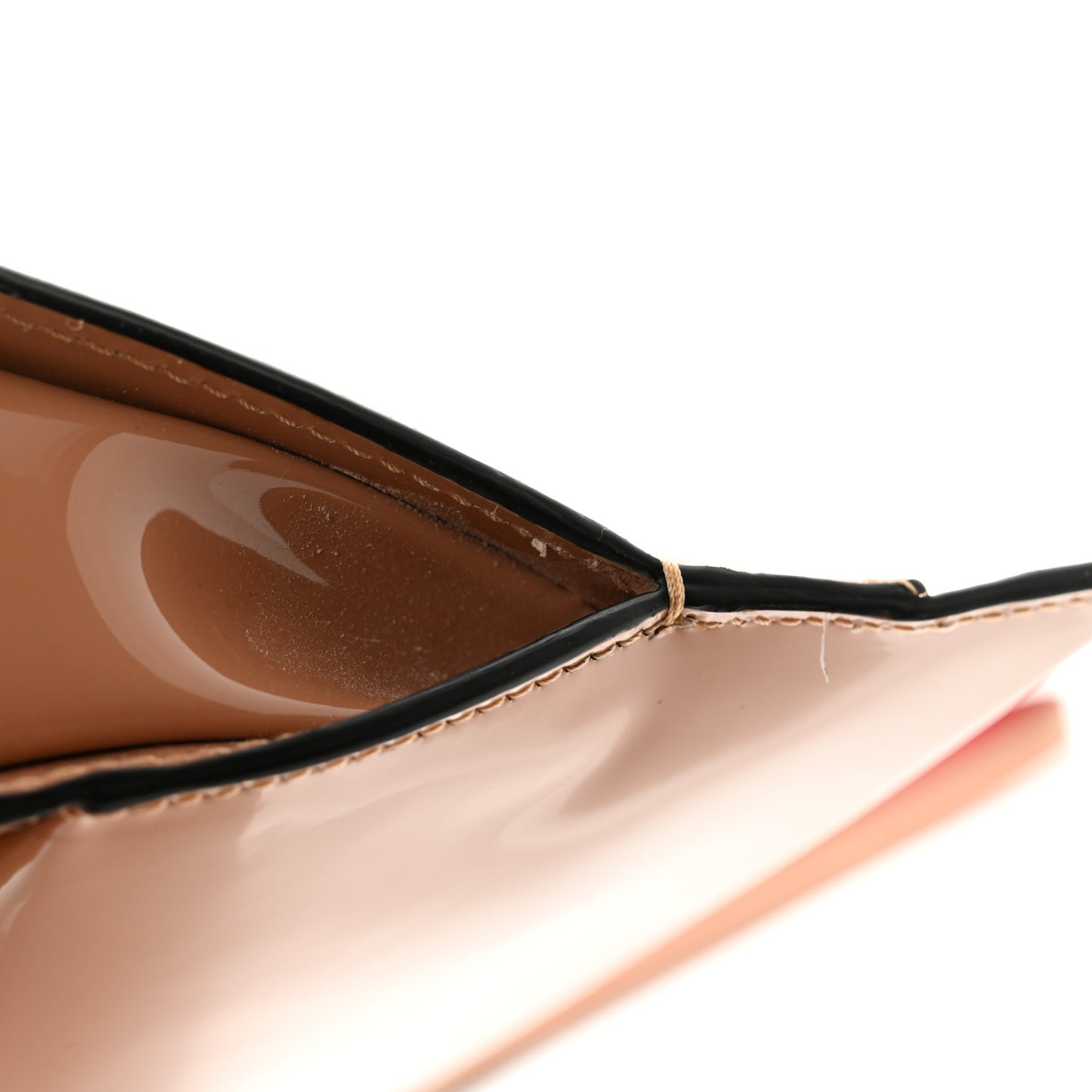 Patent Loubi Twist Zip Clutch Bag Nude