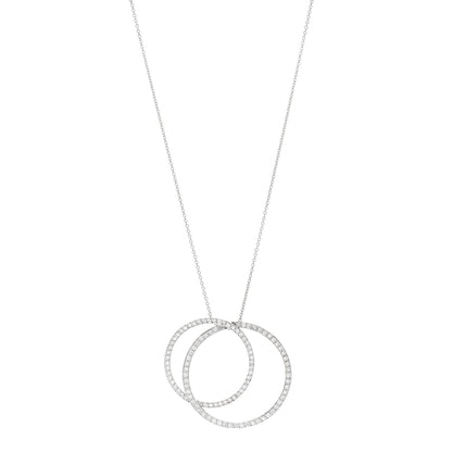 Roberto Coin 18K White Gold Diamond Interlocking Circles Necklace 1 of 3