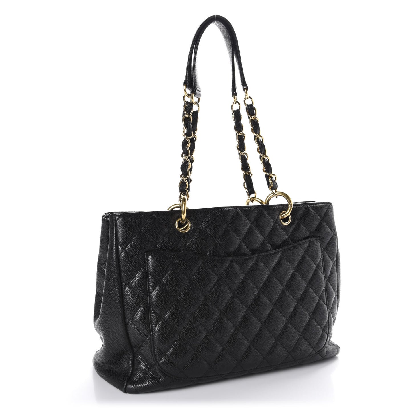 Caviar Quilted Grand Shopping Tote GST Black