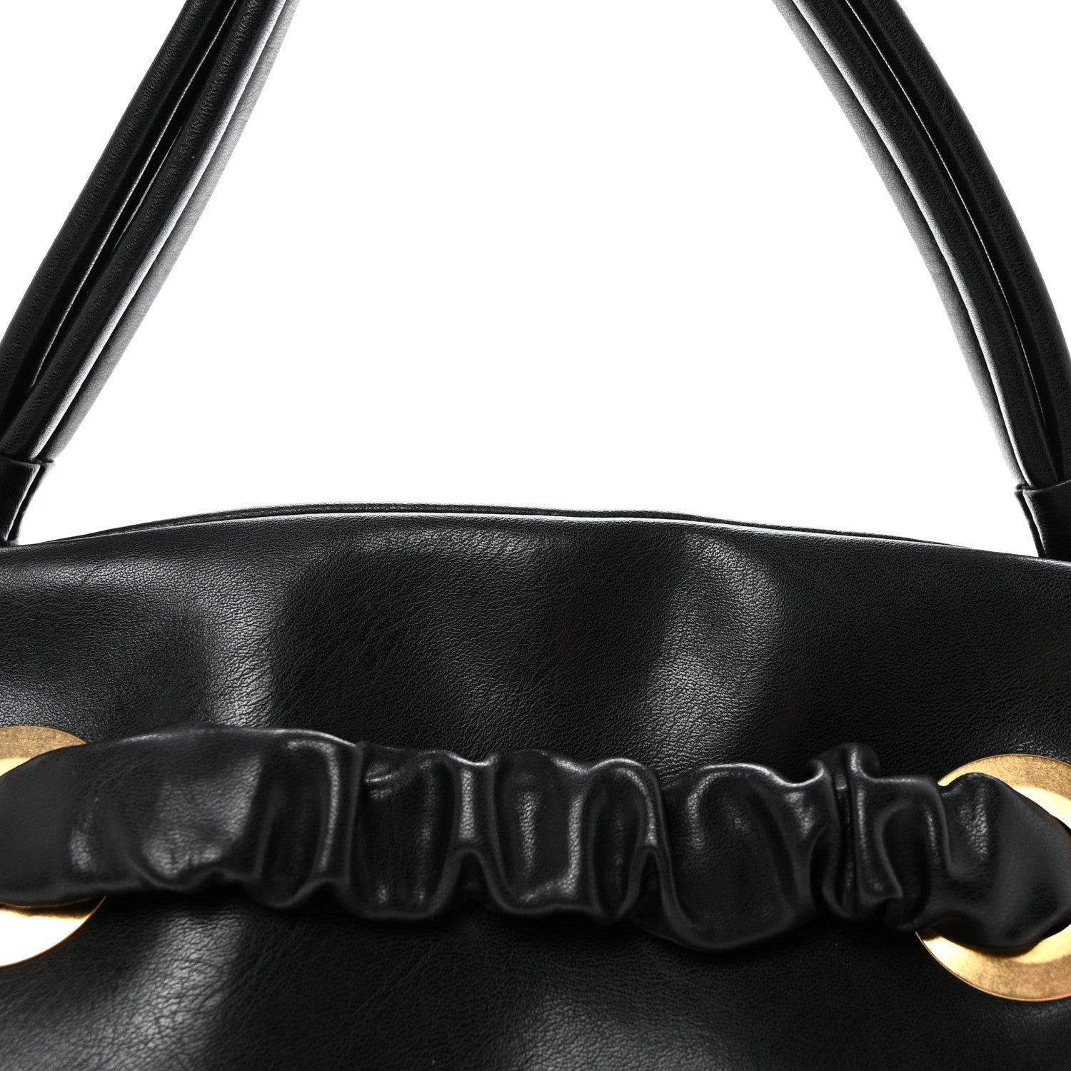 Celine Smooth Calfskin Eyelet Small Top Handle Bag Black 8 of 10