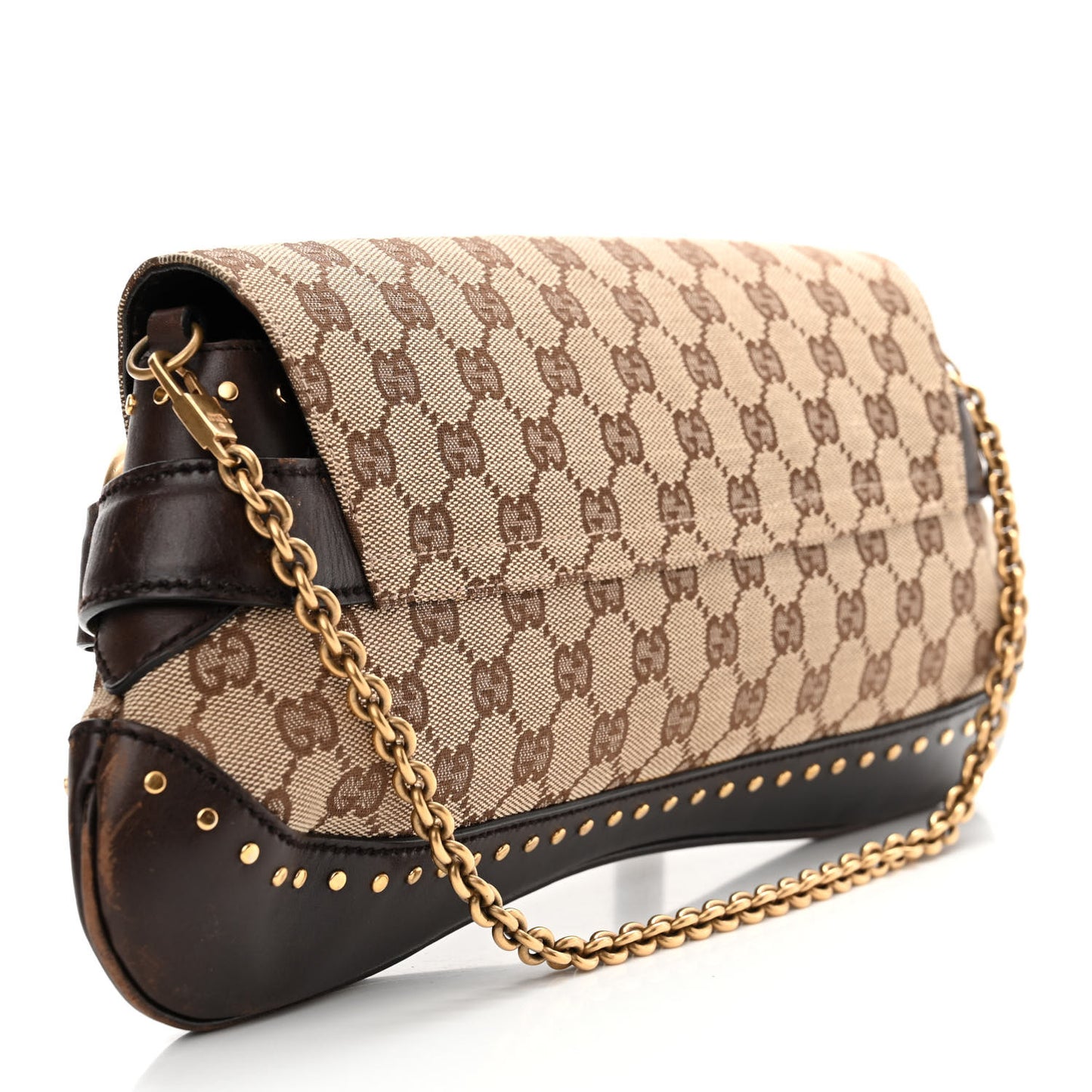 Monogram Horsebit Clutch Dark Brown