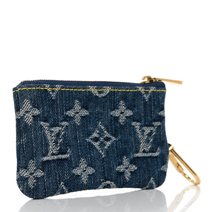 Louis Vuitton Monogram Denim Key Pouch Blue 3 of 8