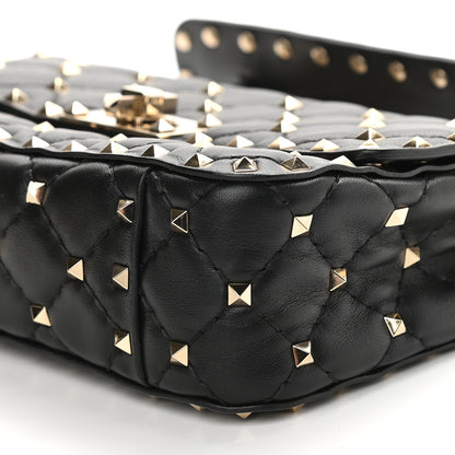Valentino Garavani Lambskin Small Rockstud Spike Shoulder Bag Black 8 of 9