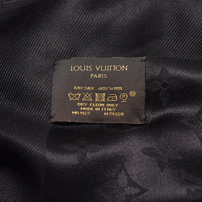 Louis Vuitton Wool Silk Monogram Shawl Black 3 of 4
