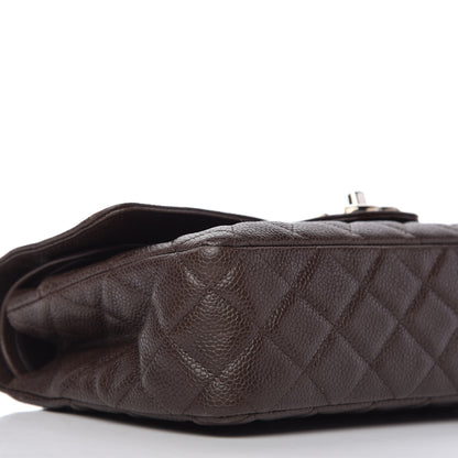 Chanel Caviar Quilted Medium Double Flap Brown 6 of 10